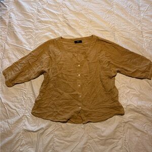 Able Golden Yellow Cotton Gauze 3/4 Sleeve XL